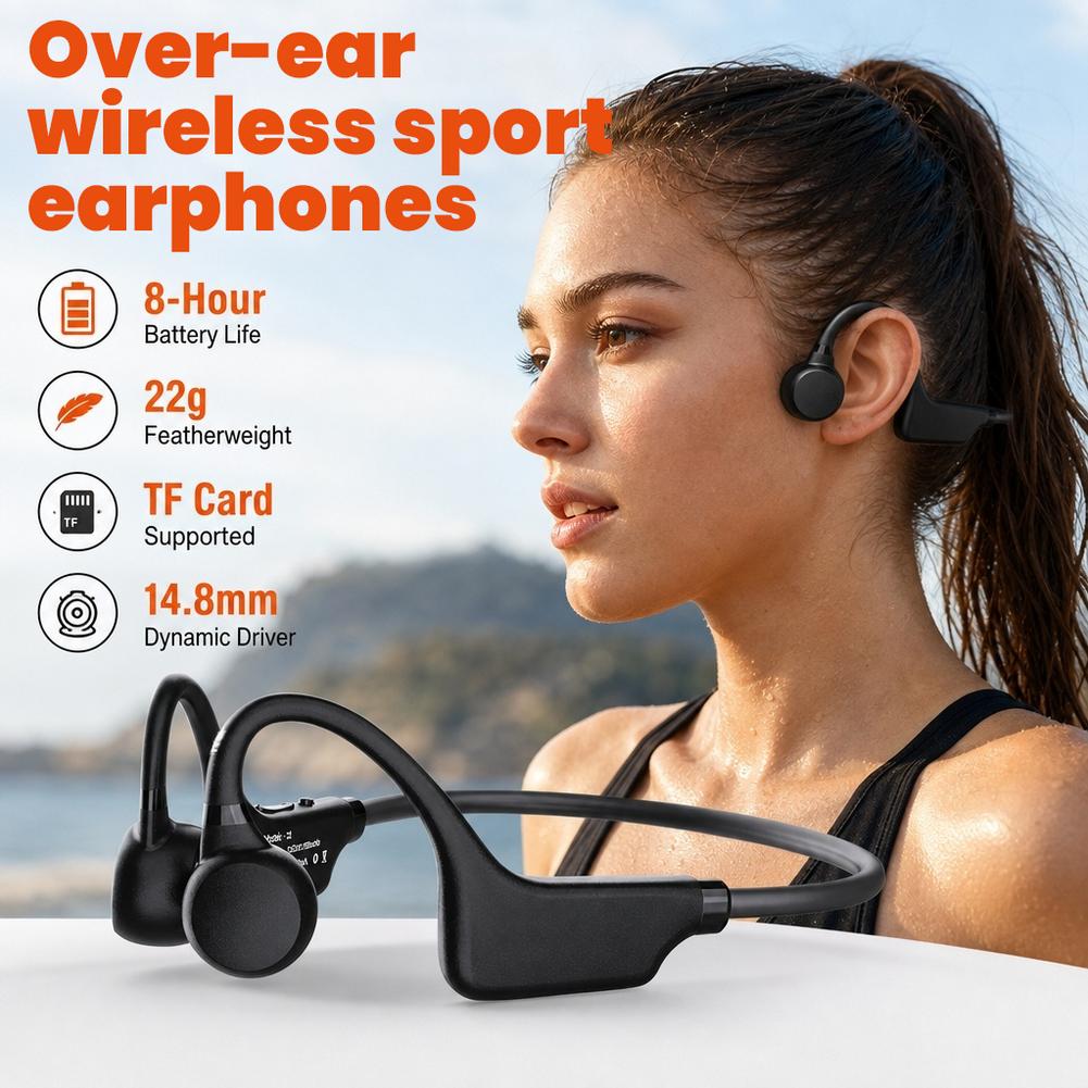 Bone Conduction Running Headphones - Bone Conduction Headphones Non-In-Ear Running Sportsbehind-The-Ear