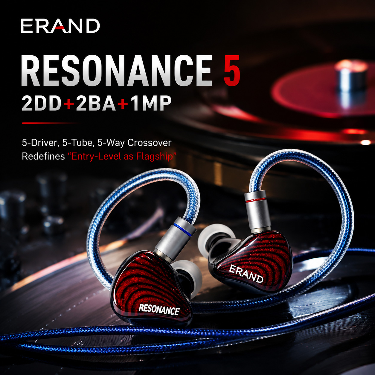 ERAND RESONANCE 5 RED 2DD+2BA+ - огляд і ціна Planar Magnetic Iem Earphones
